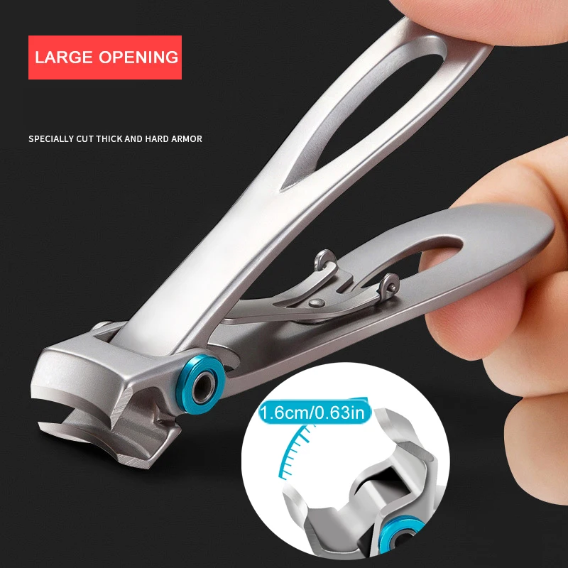 Large Opening Nail Clipper Adult Stainless Steel Sharp Nail Scissors Thick Hard Toenail Clippers Manicure Tools Trimmer