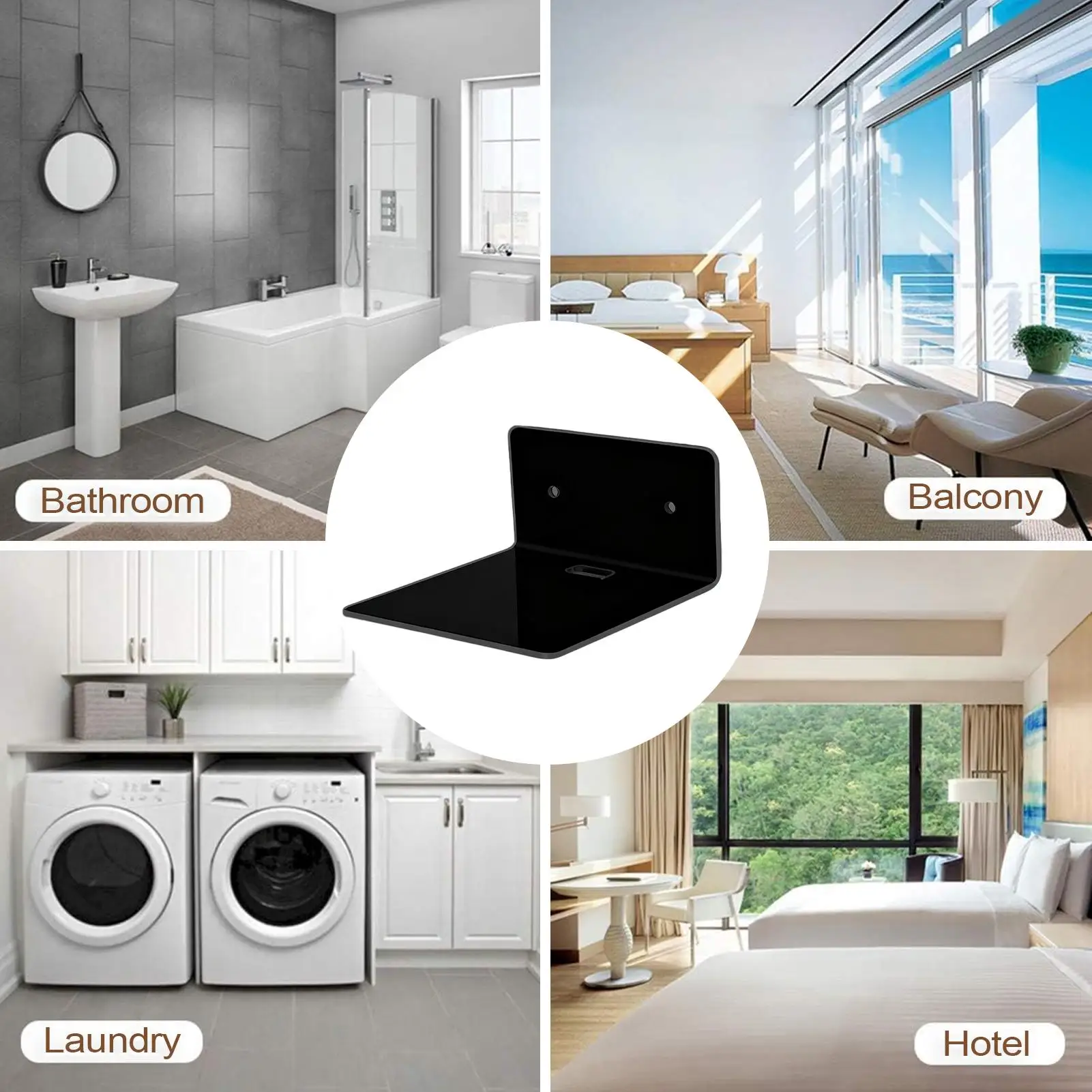 Acrylic Wall Shelves Multifunction Decoraive 4 Pieces 4 Inch Bedroom Floating Bookshelf For Storage Bedroom Kitchen Bookshelf