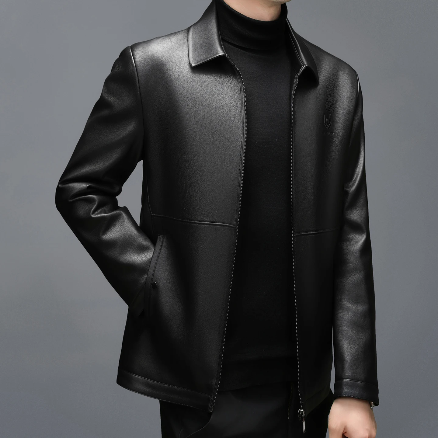 YXL-3507 الرجال سترة جلد الغنم الخريف والشتاء سميك...