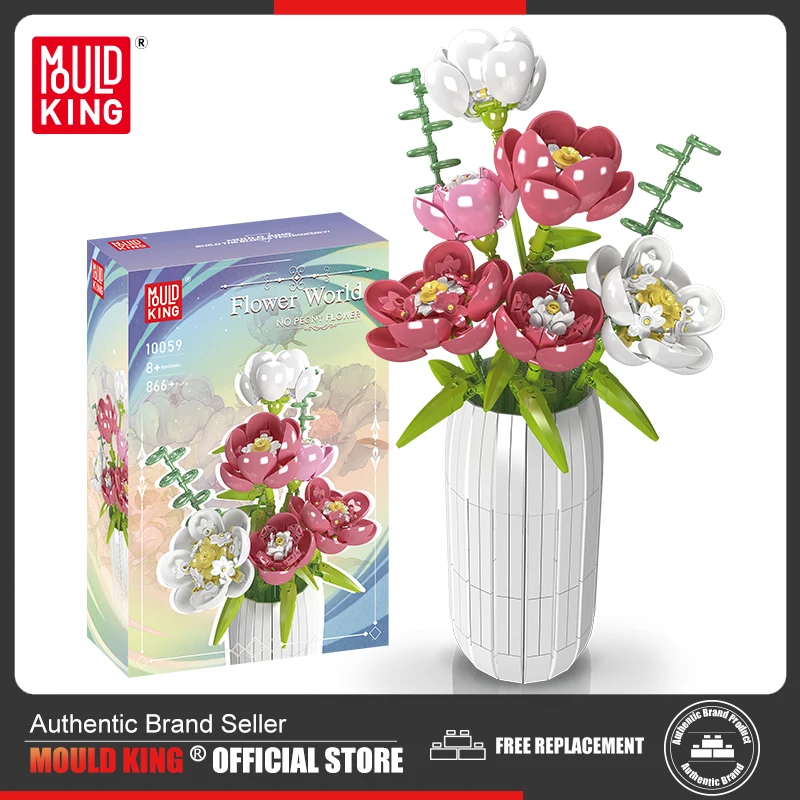 Mould King 10059 Flower Bouquet Building Block The Chinese Peony