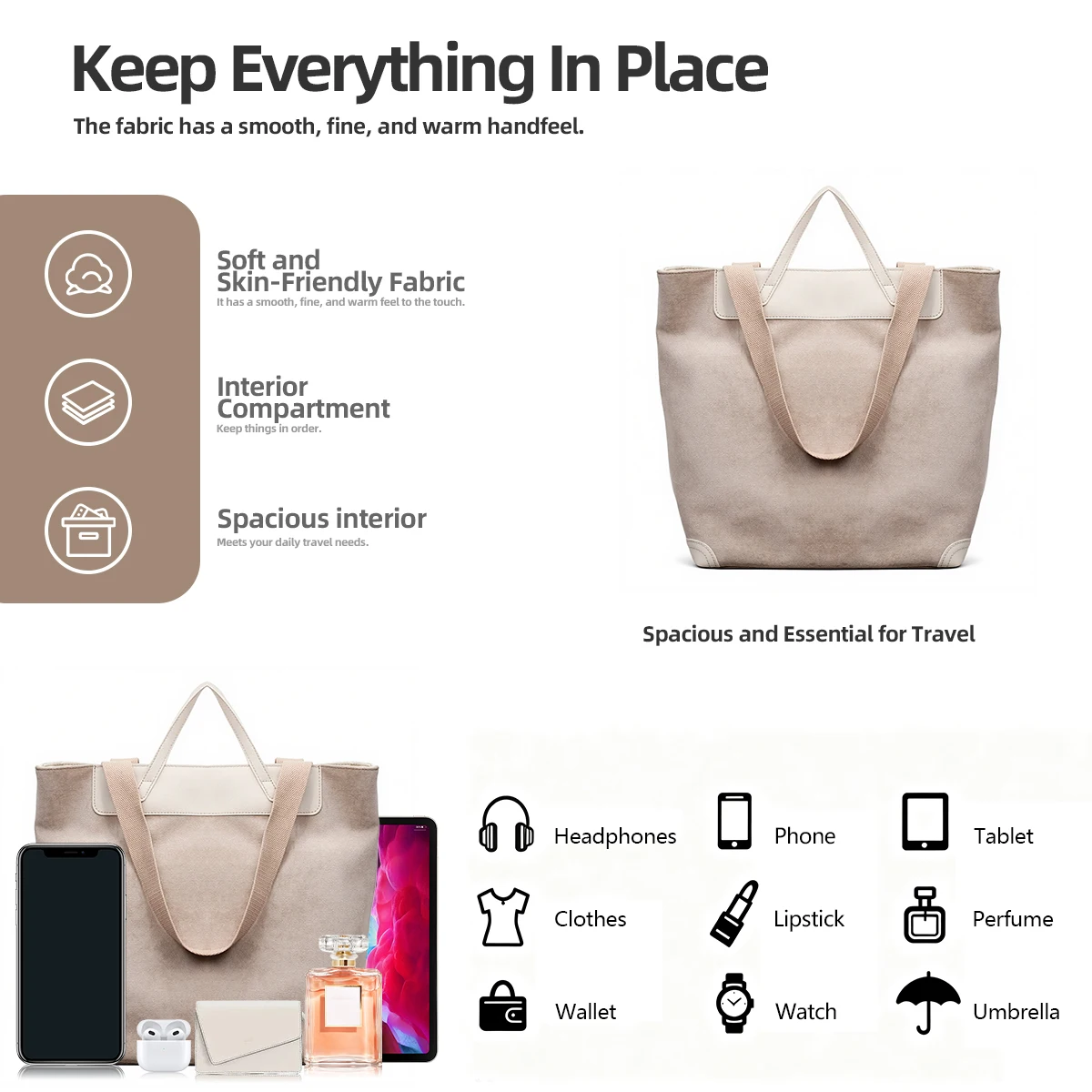 Japanese 2025 American-Style Workwear Retro Commuter Large Bag, Can Be Worn Cross-Body, Suede Handbag, Melard Color Series Tote Bag for Work, College Students, and Classes