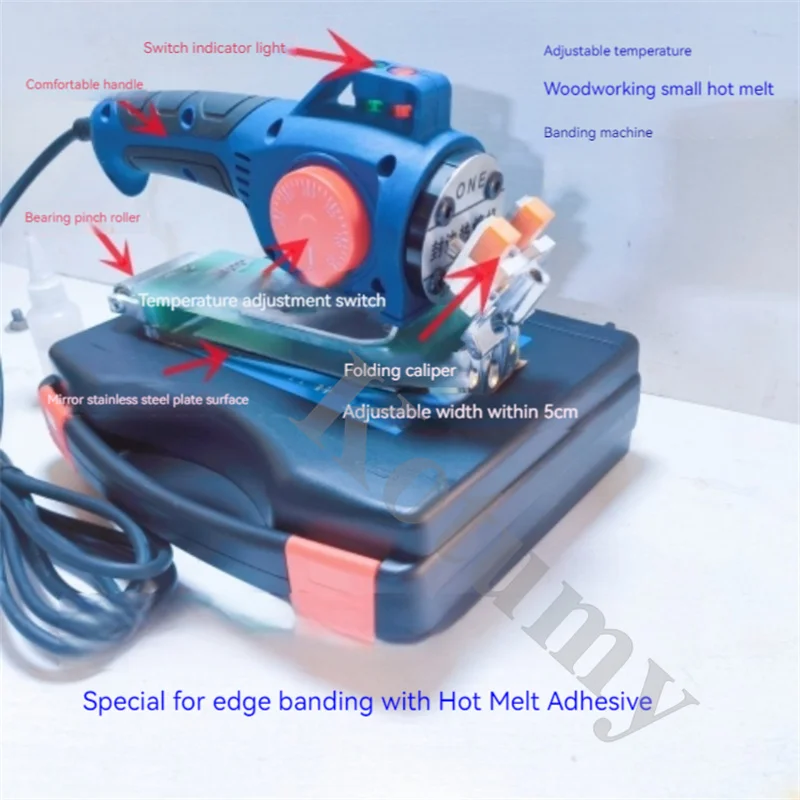 220V Woodworking Portable Edge Banding Machine Adjustable Temperature Wood PVC Manual Edge Bander For Self-adhesive Banding
