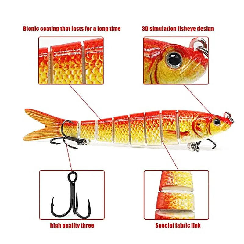Luya-Bande D appat Dur Bionique Articule, Materiel De Peche, 13.5cm, 26g
