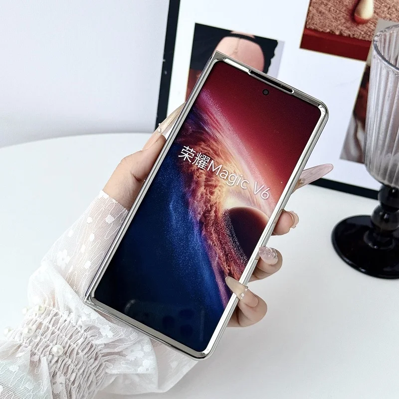 Sleek Magnetic Plating Clear Shockproof Fashion Case