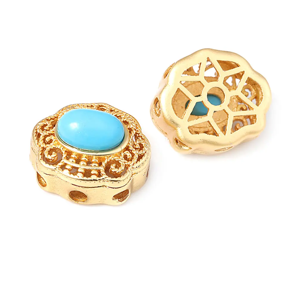 Pulseras de Cuentas Nepalesas Vintage Estilo 5PCS Brasso Dorado Mate Accesorios DIY para Hacer Joyería - details 82