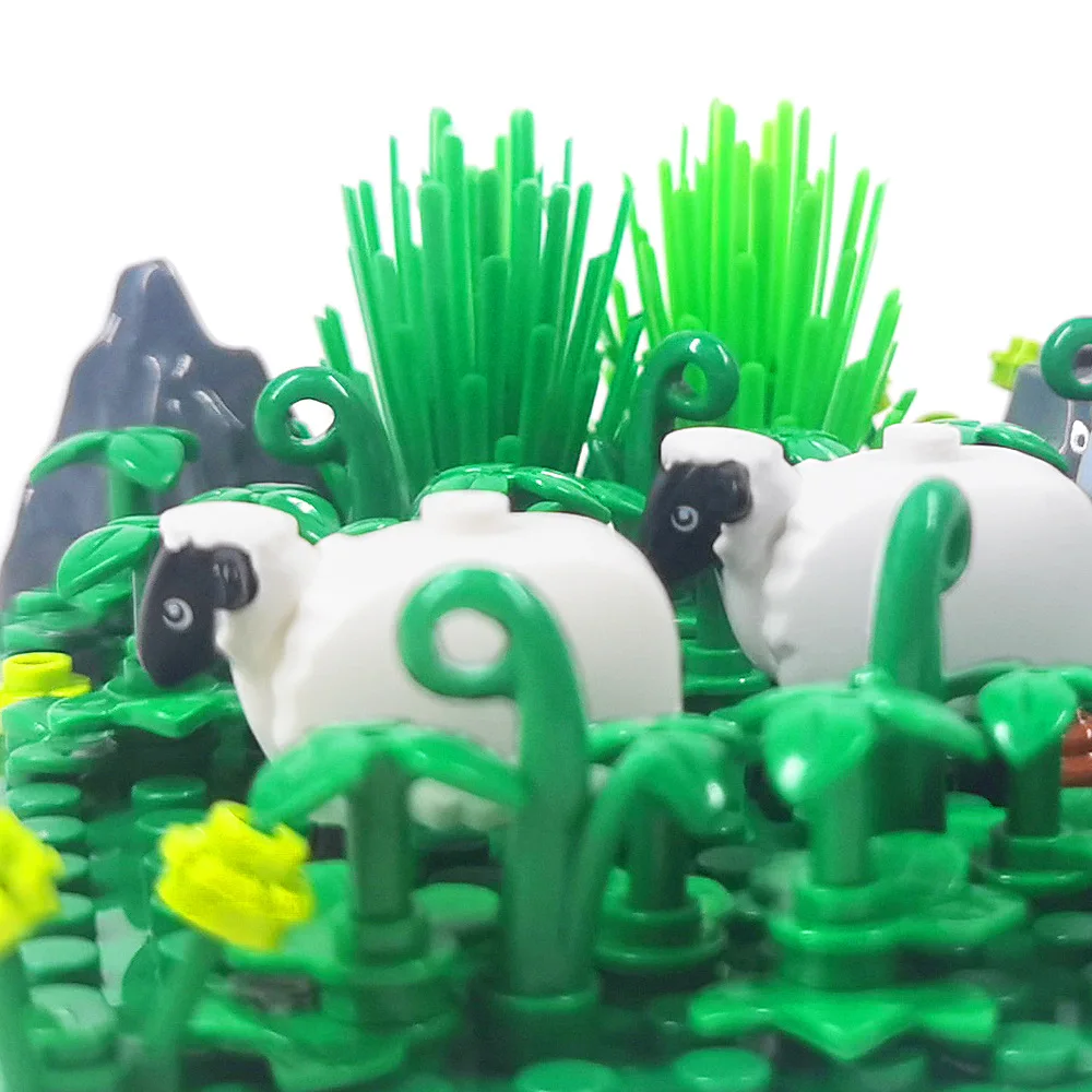 Schaffalte Grasland Langhaarige Schafe Ziege Pigsty Farm Ranch Szenen MOC Bausteine Ziegel Spielzeug Kompatibel Mit LEGO – Detail 5