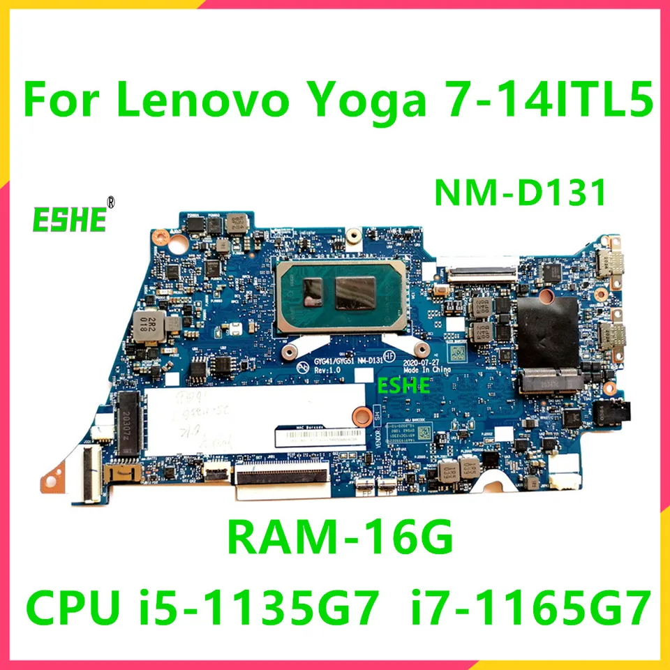 For Lenovo Ideapad Yoga 7-14ITL5 Laptop Motherboard With CPU i5