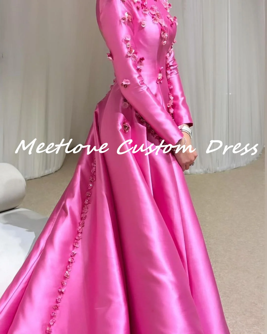 Meetlove Pink A-Line Zipper up Elegant and beautiful dresses women Formal occasion dresses Dubai Luxury Evening Dress women prom dresses women cocktail dresses