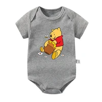 Winnie The Pooh Disney Bear Baby Bodysuit Newborn Short Sleeve Romper Toddler Boys Girls Jumpsuit Clothes Body Ropa Baby Onesies 4