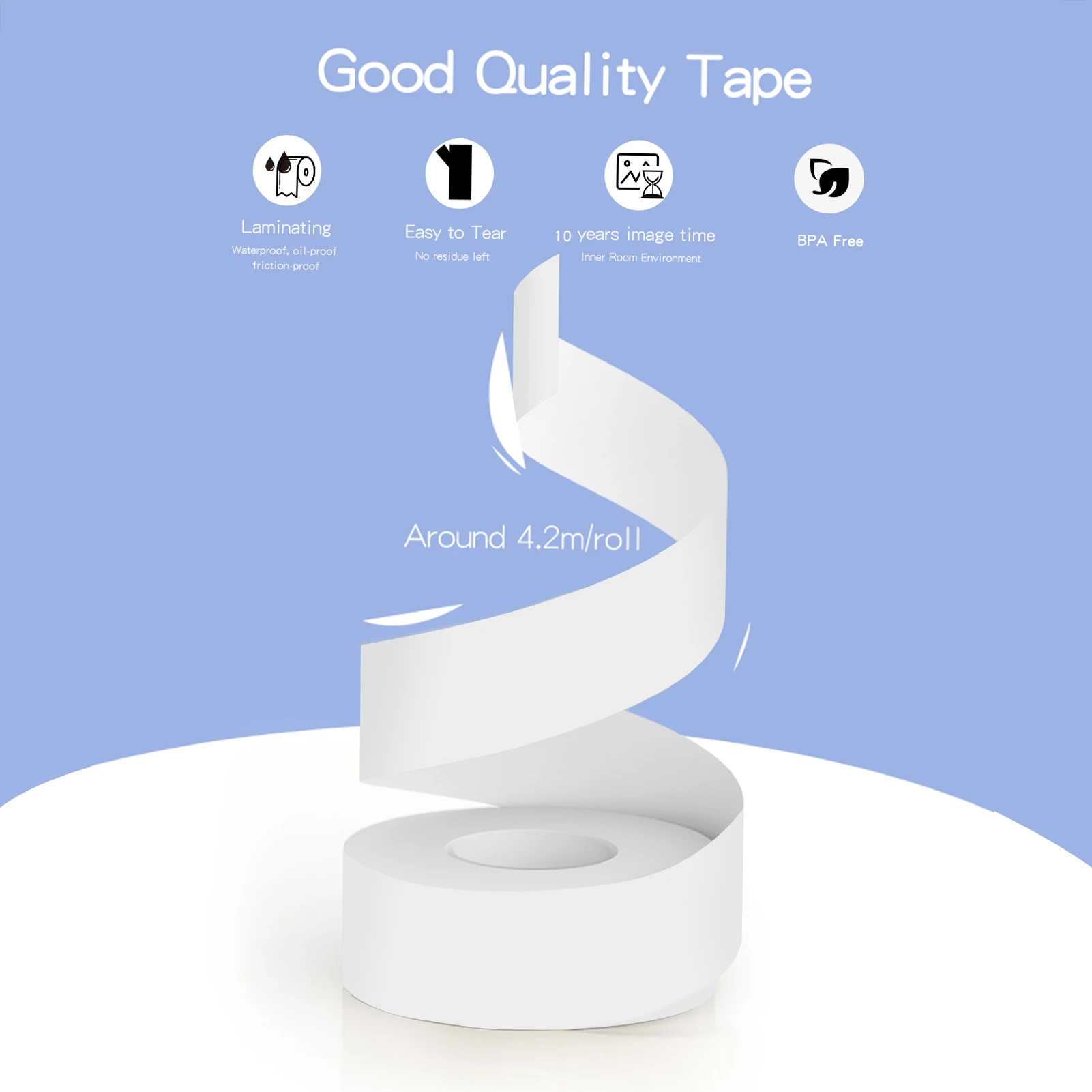 PeriPage Sticky Tape Adhesive Thermal Label Printer Paper Barcode Sticker Waterproof Oil-proof Tear-Resistant for PeriPage L1