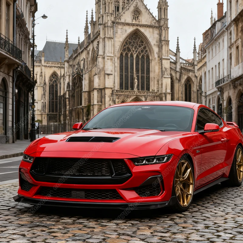 포드 머스탱 S650 GT 에코부스트 2024 2025 자동차 프론트 범퍼 립 ABS 스포츠 윈드 스포일러 스플리터 바디 개조 키트