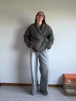 Mode à lacets rembourré coton veste femmes 2025 hiver décontracté lâche Parkas manteau Vintage vêtements d'extérieur femme chaud matelassé vêtements d'extérieur 4