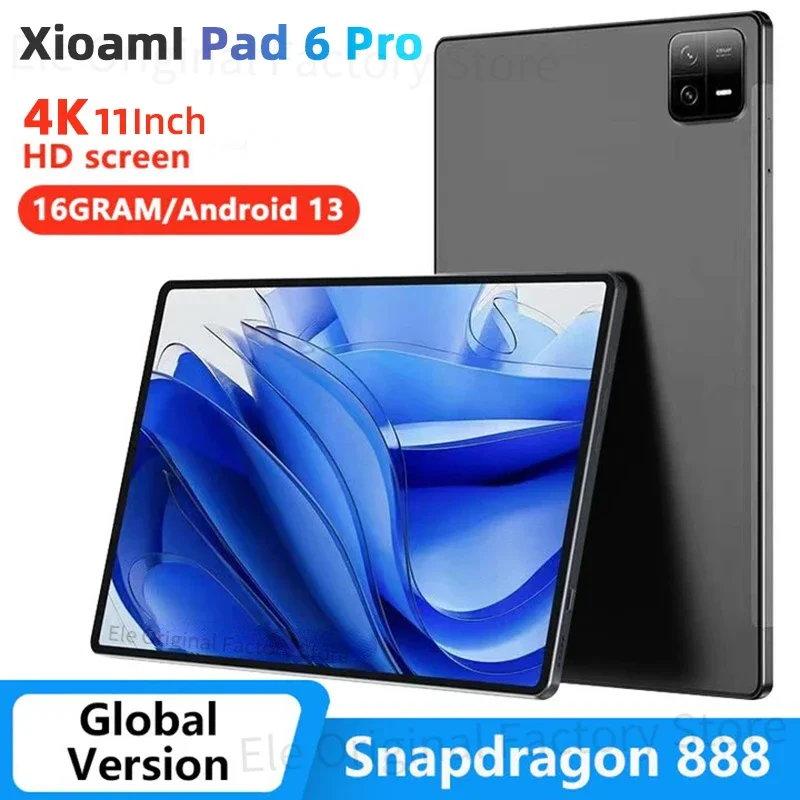 

2023 Original Global Version HD 4K Pad 6 Pro Tablet Android 13 16GB+512GB Snapdragon 888 Tablets PC 5G Dual SIM Card or WIFI Mi