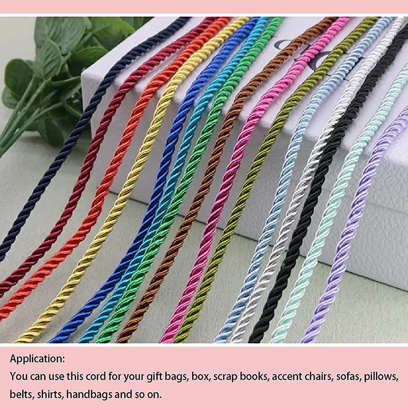 Luxurious 3-Ply Braided Silk Rope – 5mm Polyester Cord