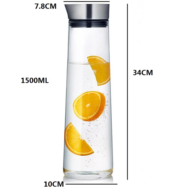Caraffa In Vetro Borosilicato Buwico - 1 Litro, Coperchio Acciaio | Per Acqua, Tè, Bevande Fredde O Calde - Foto 5