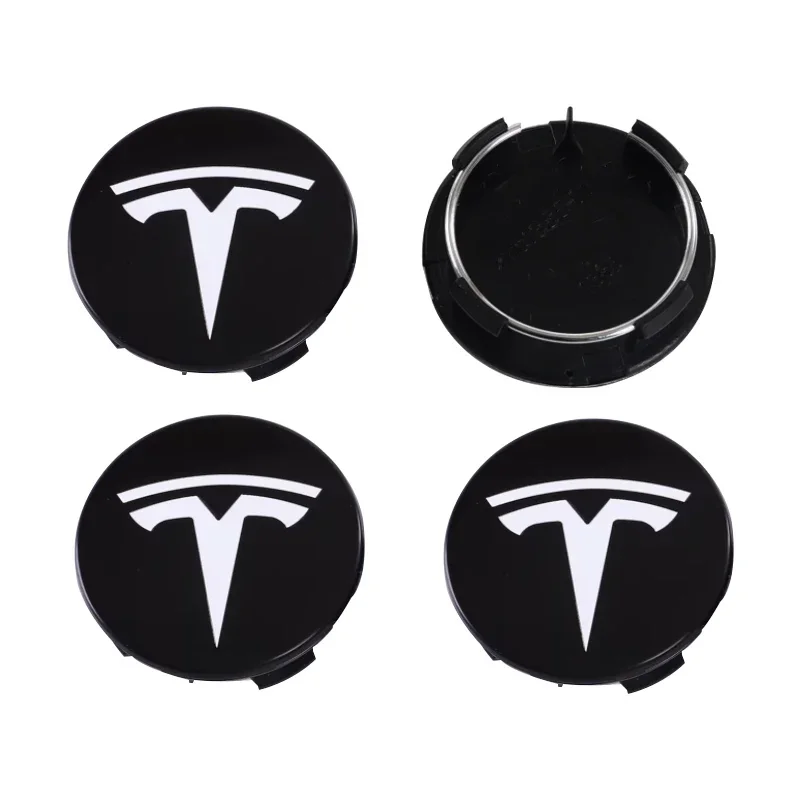 4pcs For Tesla Model 3 Model Y Badge Covers Hub Caps 56mm Hub Center Caps For Tesla Y X S Auto Accessories Style