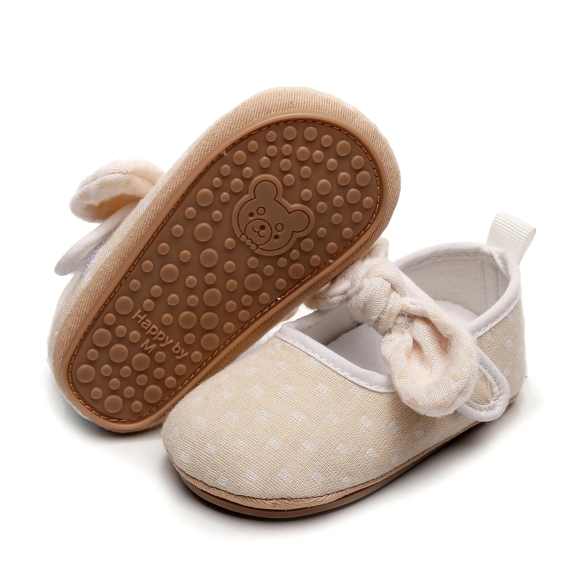 

Cute Baby Shoes 0-2Years Non-slip With Bow Cotton Indoor Shoes Infant Toddlers First Steps Walking Shoes Children Footwear