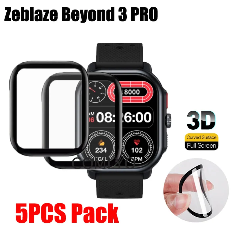 

5PCS For Zeblaze Beyond 3 PRO Smart watch Screen Protector Protective 3D Full Cover Curved Soft Film