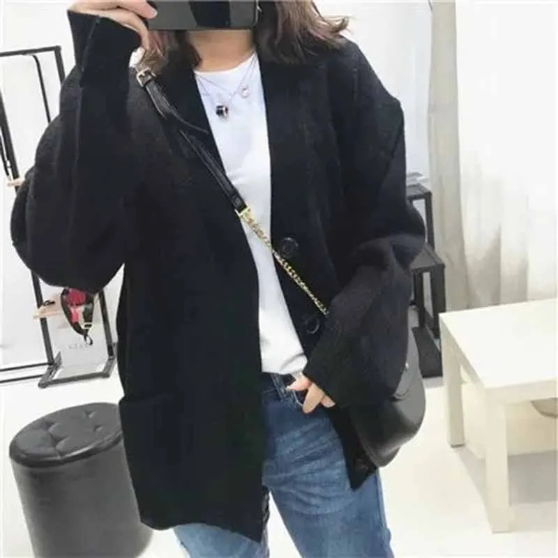 여성용 한국 레이지 윈드 가디건 스웨터 재킷, 루즈 피팅, 긴팔 뜨게 가디건, 상의 코트, 이른 용수철 신상