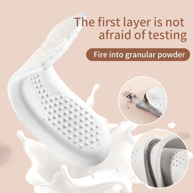 Sport Orthopedic First Layer Cowhid Insoles Latex Comfortable Soft Breathable Sneakers Running Mat Leather Shoes Insole_voghion.com
