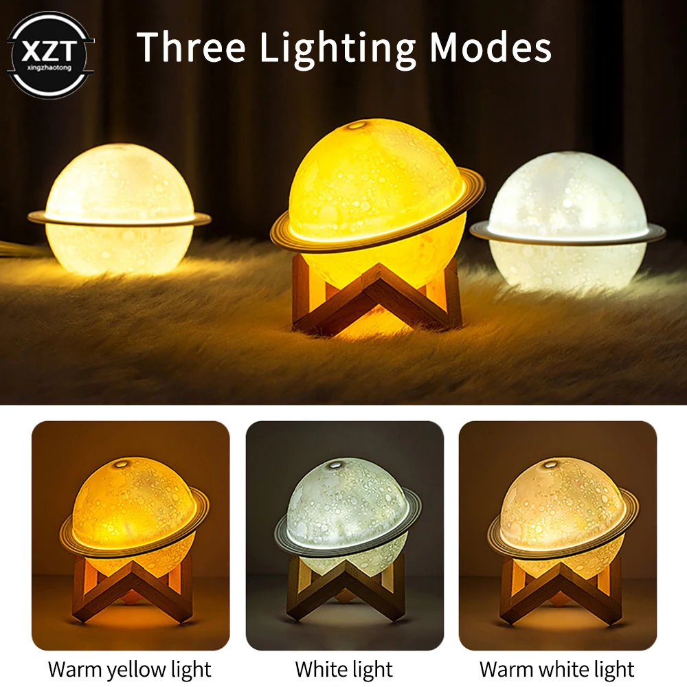 Air Humidifier Large-capacity 3D Moon Electric Aroma Diffuser with LED Light Relieve Fatigue for Friends Family Relatives Gifts