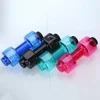 500ML 2Pcs Dumbbell Cup Sports Water Bottles Leakproof Portable Plastic Bottle Home Gym Fitness Equipment Unisex Black Red 5