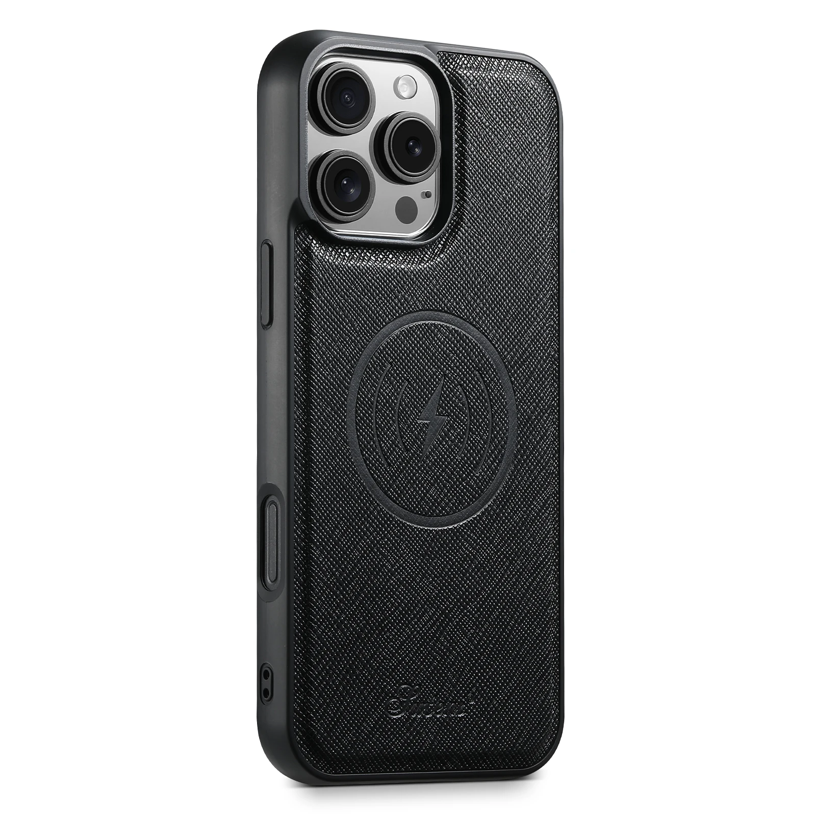 SUTENI حافظة هاتف شحن لاسلكي فاخرة من جلد البولي ي...