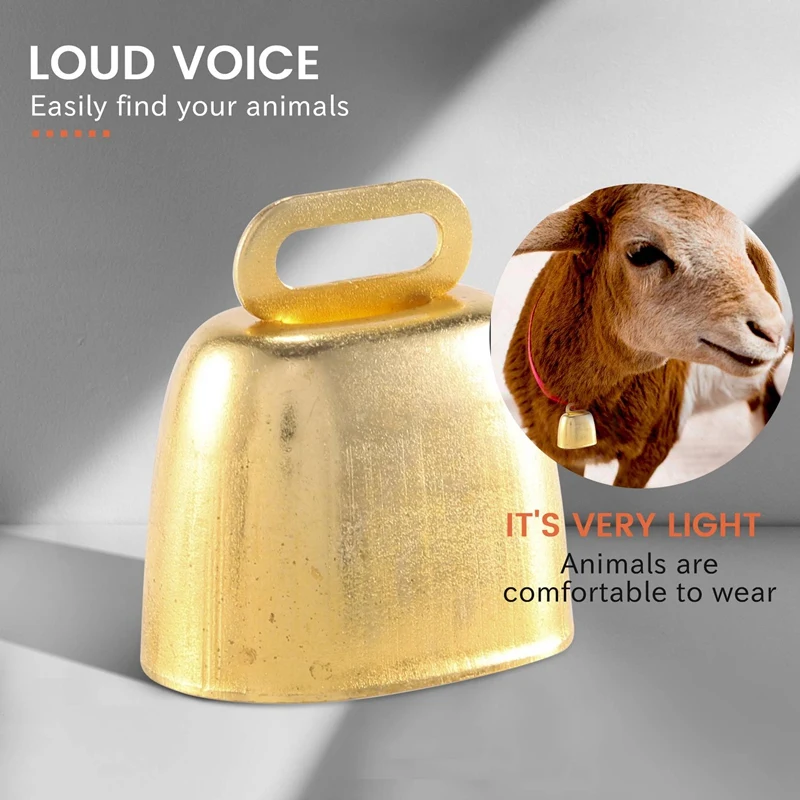 6 Pieces Cow Horse Sheep Grazing Small Brass Bells Cowbell Retro Bell For Grazing Copper(Green Bronze, Red Bronze, Gold)