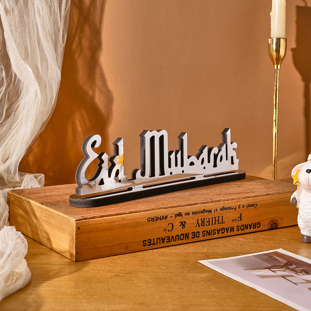 1PC,Ramadan (رمضان) sheaf sheet Eidmubarak letch-shaped decorative long ornament