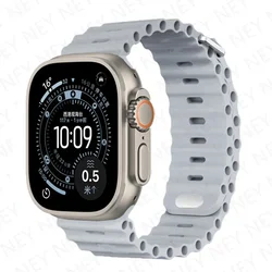 Ocean Style Solid Color Silicone Band - Durable & Sweatproof - Series 10 11 42mm (13 cloud gray)
