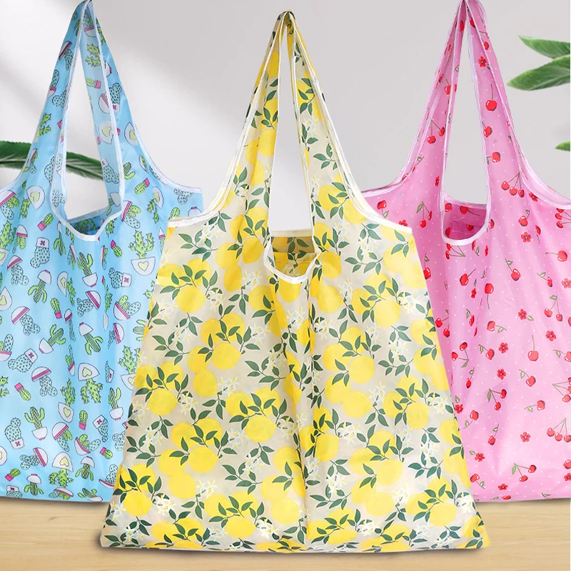 Large Eco-Friendly Reusable Foldable Shopping Tote Bag with Heavy-Duty Storage