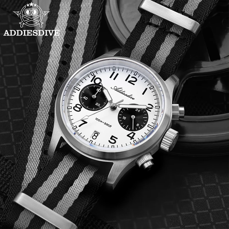 ADDIESDIVE Watch For Men Chronograph VK64 Movement AD2538 316L