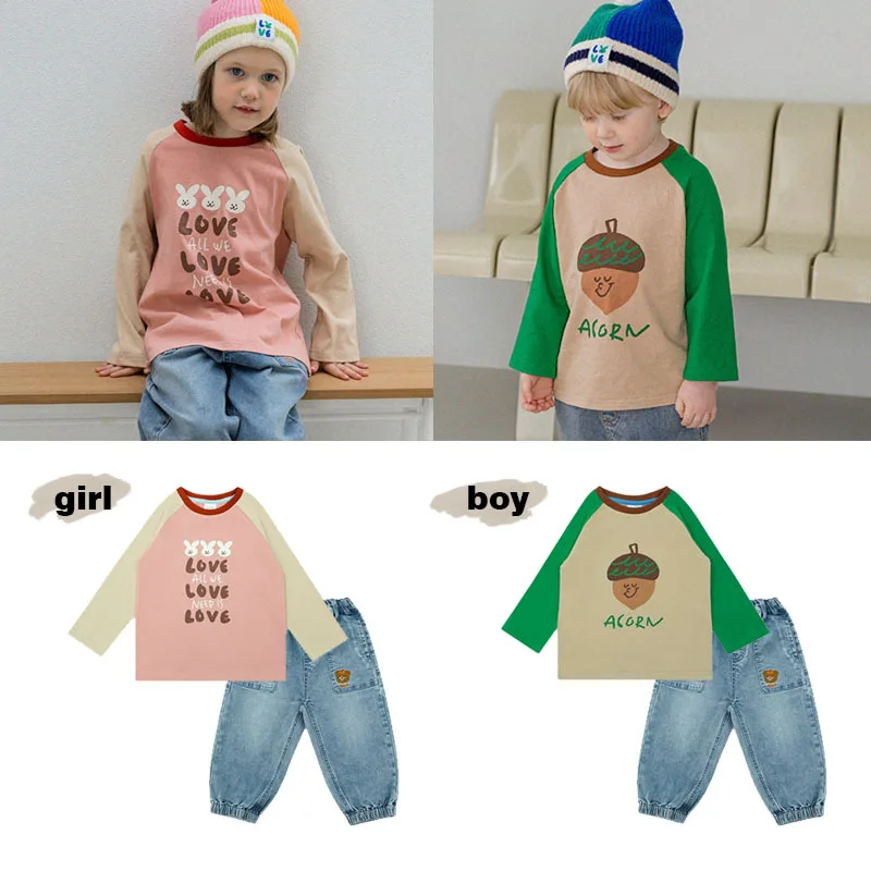 

Girls Clothing Sets Kids Boys Casual Long Sleeve +Pant 2pcs Suit Casual Spring Autumn Cartoon Print T-Shrit Children Clothes