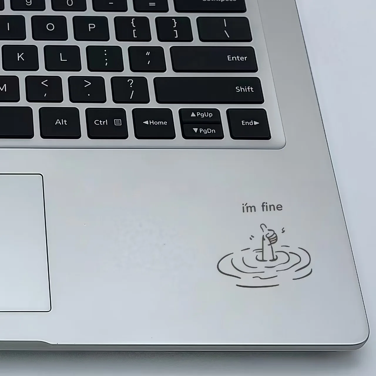 Humorous I'M Fine High-Gloss Stickers - Personalized Sarcastic Decals for Laptops and DIY Tech Accessories