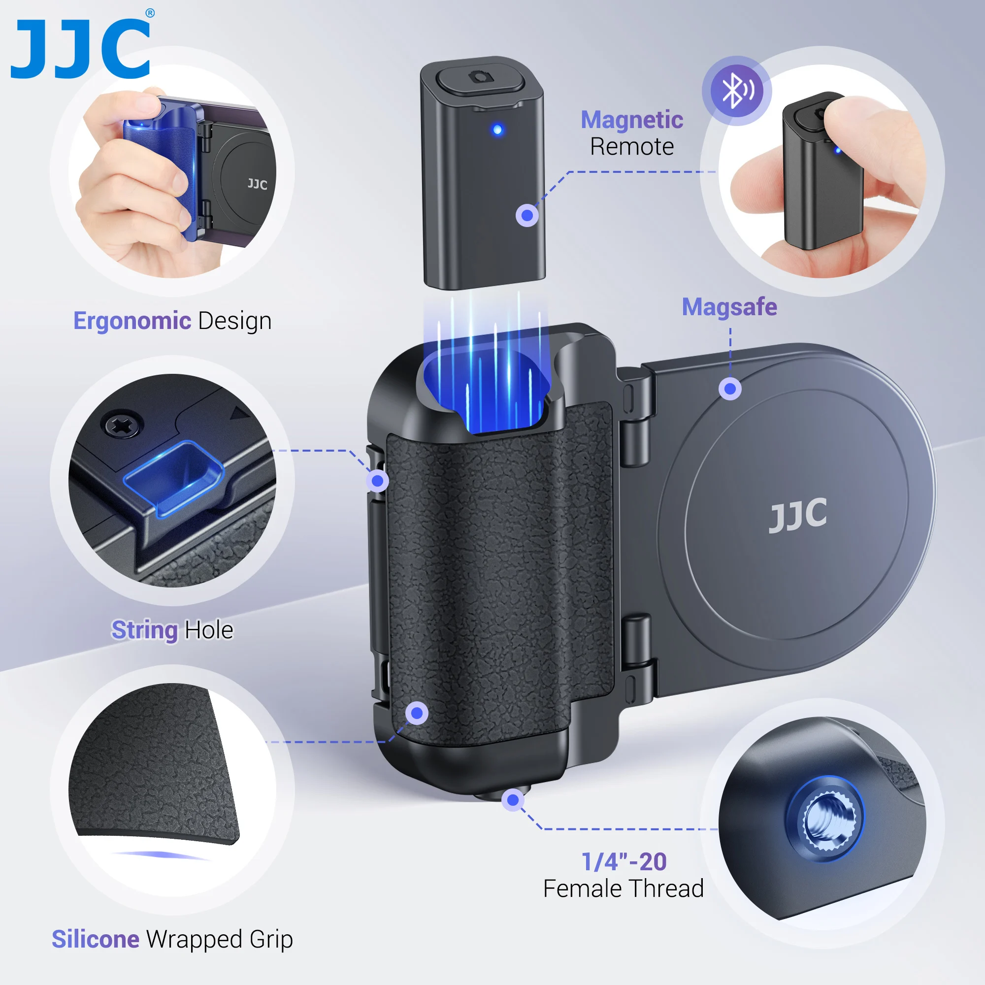Jjc-snapgrip Magnético para Telefone Aperto de Mão do Telefone Magsafe Handheld Controle Remoto Telefone do Obturador Tripé para Vlog Iphone 15 14 13 - Image 2
