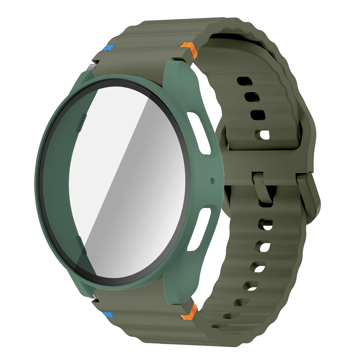 Silicone Watch Strap with Case and Screen Protector for 40-44mm Smartwatches - Durable Wrist Accessory