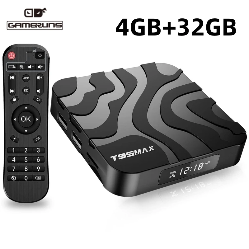 T95 Max 안드로이드 12 TV 박스 칩, H618 쿼드 코어 Cortex-A53, 4GB RAM, 32GB ROM 스마트 TV 박스, 3D 6K HD 와이파이 미디어 플레이어 박스 인터넷