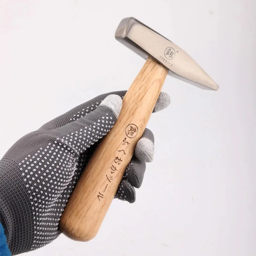 Fitter Hammer Polished Solid Wood Short Handle Iron Hammer Round And Flat Head Small Schoolwork Manual Hardware Tool mini hammer flat head hammer