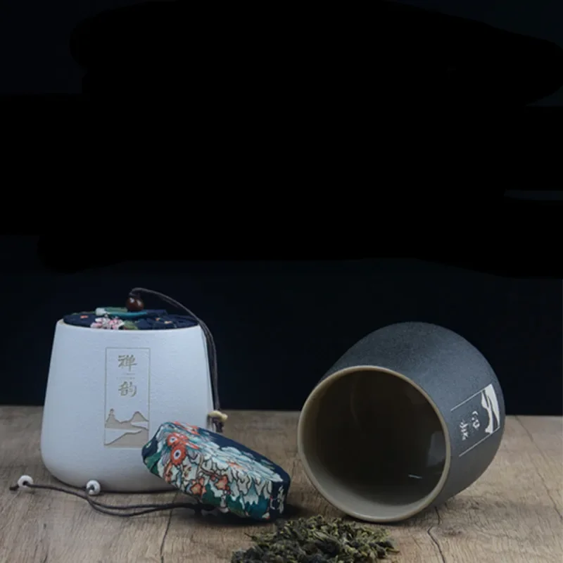 Tea Caddy Chinese Blue and White Porcelain Ceramics Tieguanyin Sealed Containers Travel Tea Bag Storage Box Coffee Canister tea tin box tea canister