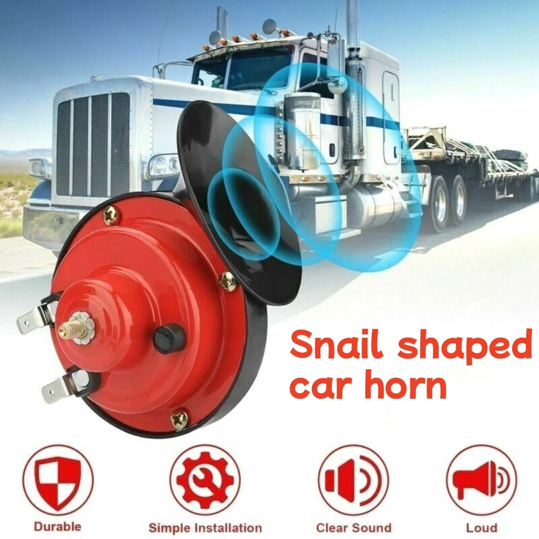Modified Car Snail shaped Horn High pitched Universal Whistle Waterproof Car Motorcycle Modified 12V High and Low Dual tone Horn 4