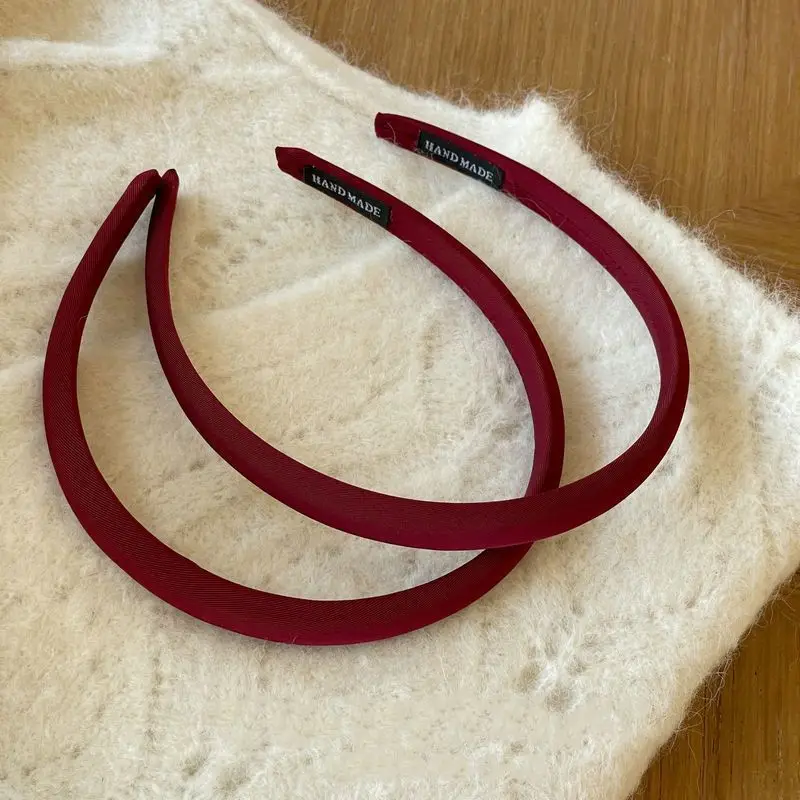 Classic Wine Red Velvet Headband - Plush Thickened Hair Accessory