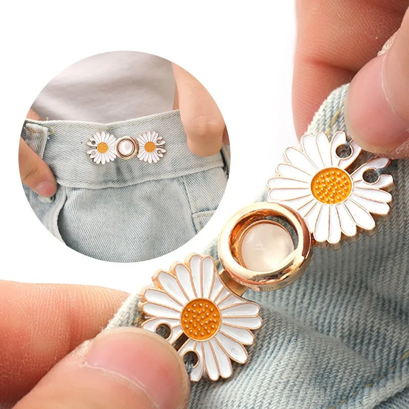 4/2/1PC Reusable Metal Buttons Pearl Snap Fastener Pants Pin Retractable Button Sewing-on Buckles Jeans Perfect Fit Reduce Waist 2