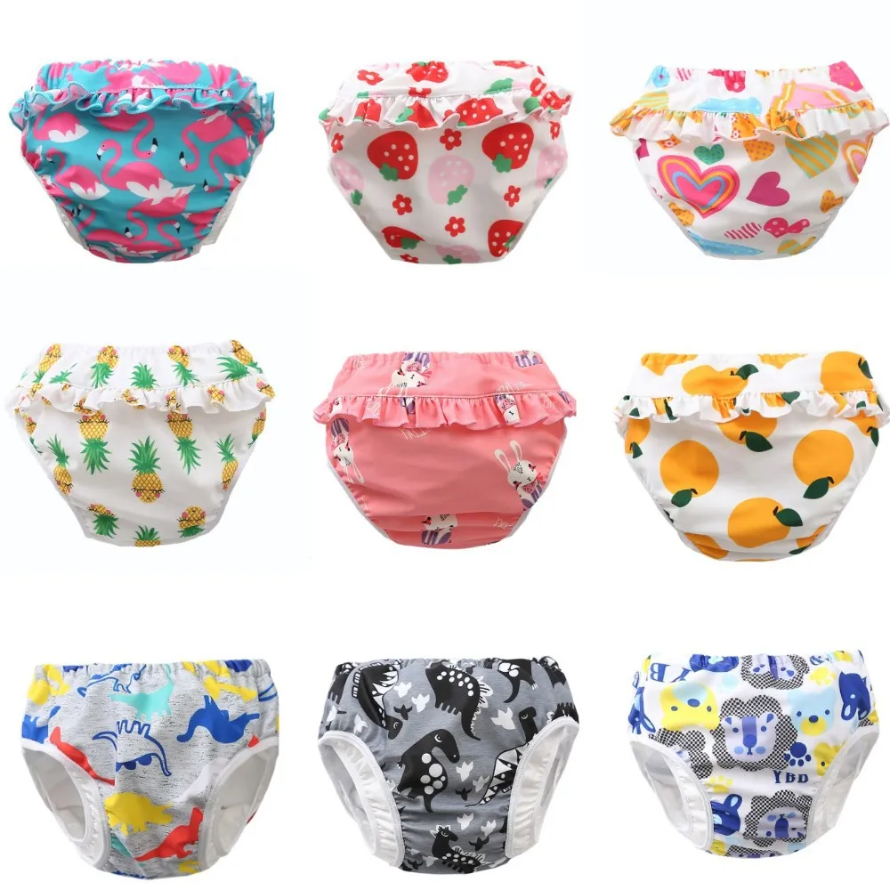 1 Piece Newborn Boy Girl Swinwear Cute Cartoon Animal Fruit Swim Trunks for Infant Baby Summer Washable Waterproof Swimwear