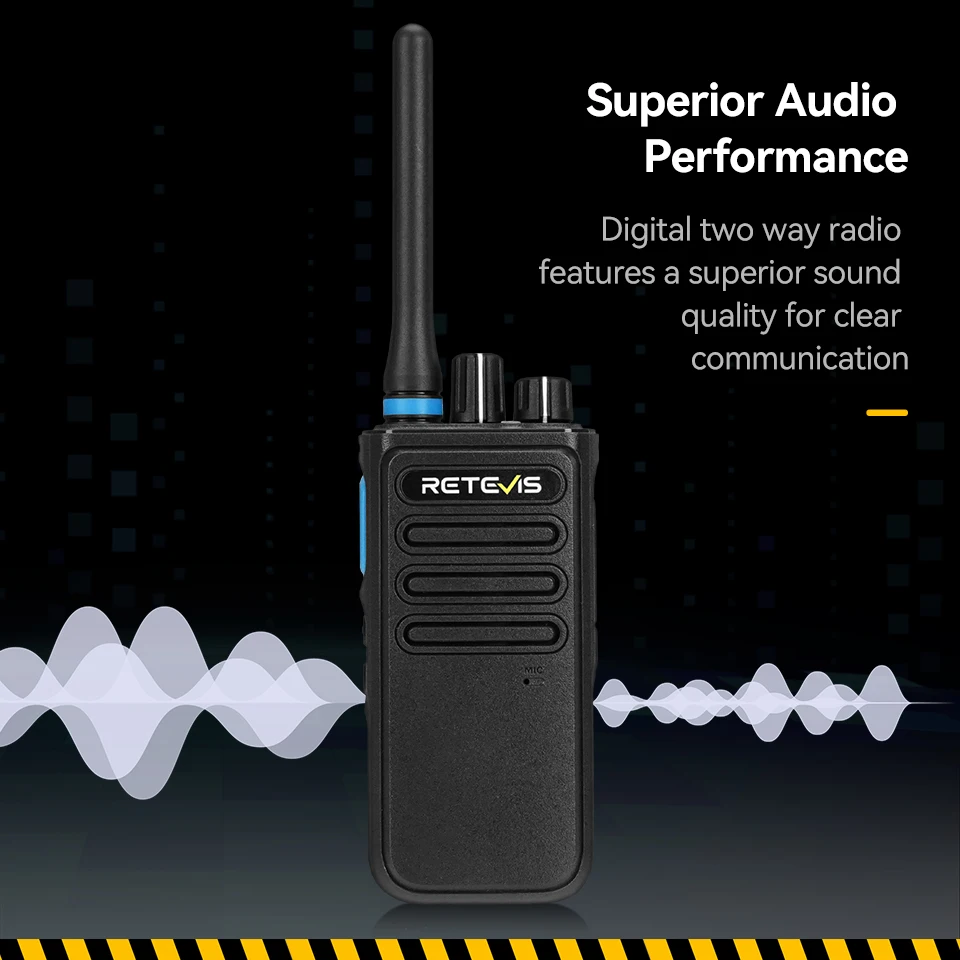 Retevis P1 Walkie-Talkie DMR Langstrecken-Funkgerät UHF mit AES256 VOX 2500 mAh Zweiwege-Funkgerät für Gruppen- und Teamkommunikation – Detail 9