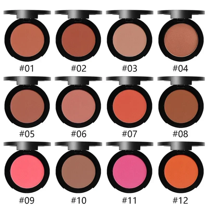 Custom 12colors Blush Powder Natural Matte Nourishing Facial Cheek Contour Peach Blush Palette Bulk Makeup Private Label 2