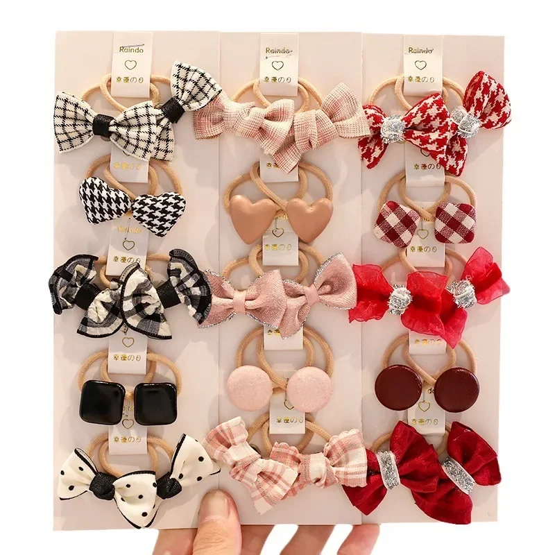 10Pcs New Children's Rubber Band Does Not Hurt and Has Good Elasticity. Baby Tie Hair Headband Girls Bow Headgear