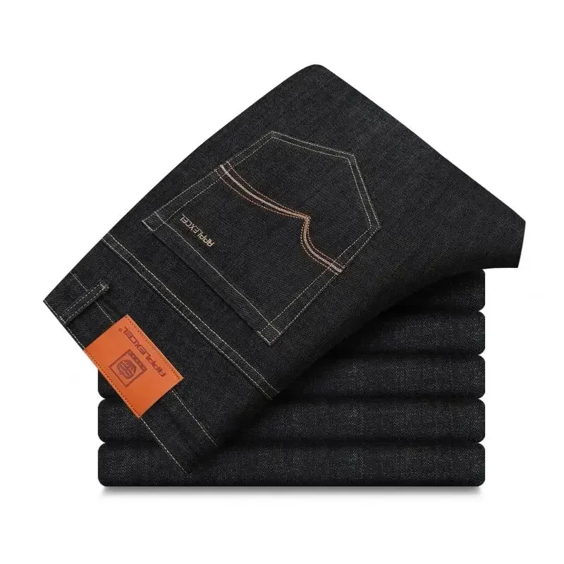 thumbnail image 1 of Pantalones vaqueros elásticos para hombre con bolsillos, ropa de trabajo, pantalones vaqueros para hombre, moda coreana de verano elástica, nueva tendencia de gran tamaño 2024 Xs, 1 of 5