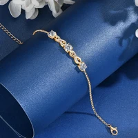 1.5CTW Moissanite Infinity Bracelet – 18K Gold Plated, 925 Silver
