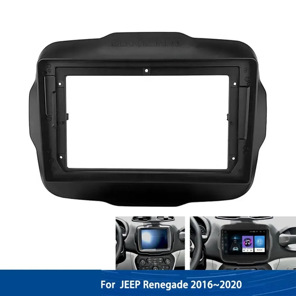 

Автомобильный радиоприемник 2 Din, 9 дюймов, пластиковая панель Fascia, рамка для JEEP Renegade 2016 ~ 2020, установка DVD GPS Mp5 ABS + PC, комплект крепления для приборной панели