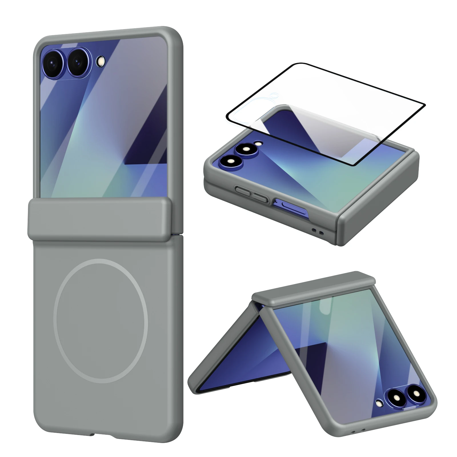Enhanced Full-Body Magnetic Case with Glass Screen Protector, Shockproof & Drop-Proof Design